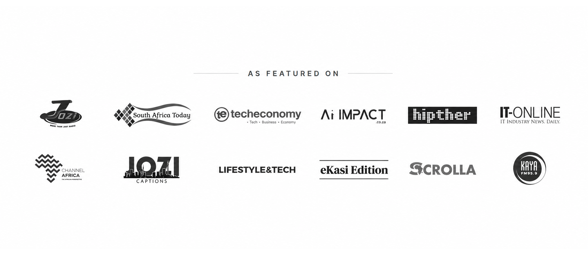 As featured on Jozi FM, South Africa Today, TechEconomy, AI Impact, Hipther, IT-Online, Channel Africa, Jozi Captions, Lifestyle & Tech, eKasi Edition, Scrolla, and Kaya FM 95.9